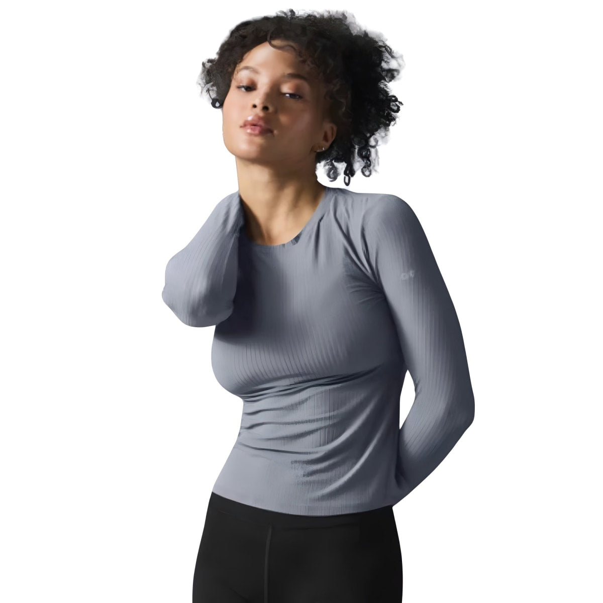 Alo Yoga Ribbed Sea Coast Long Sleeve Women - Gray / M