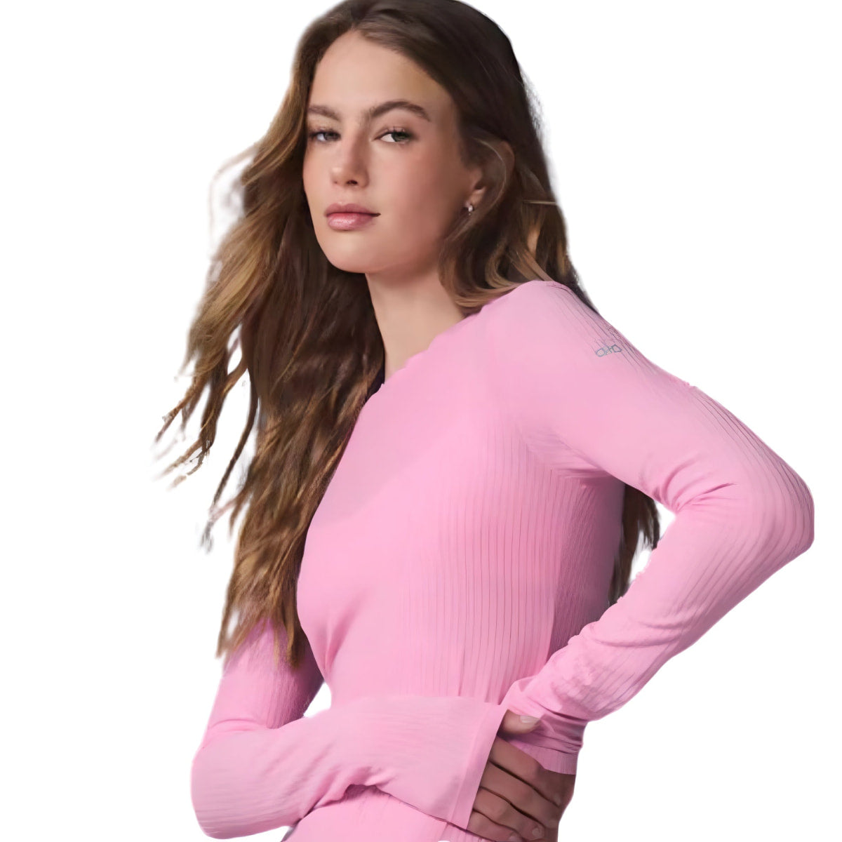 Alo Yoga Ribbed Sea Coast Long Sleeve Women - Pink / M