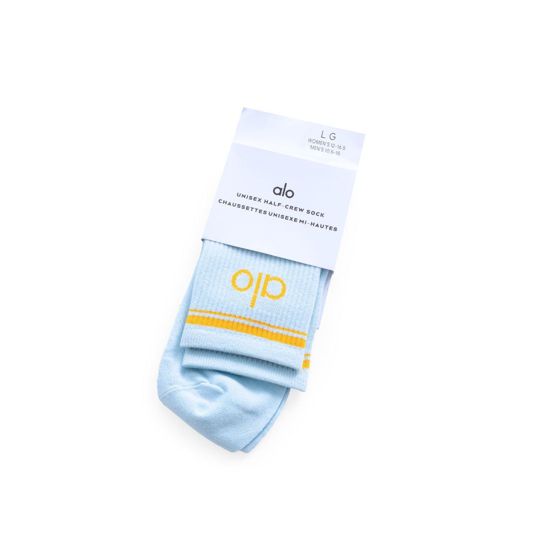 Alo Yoga Unisex Half-Crew Throwback Sock - BLU