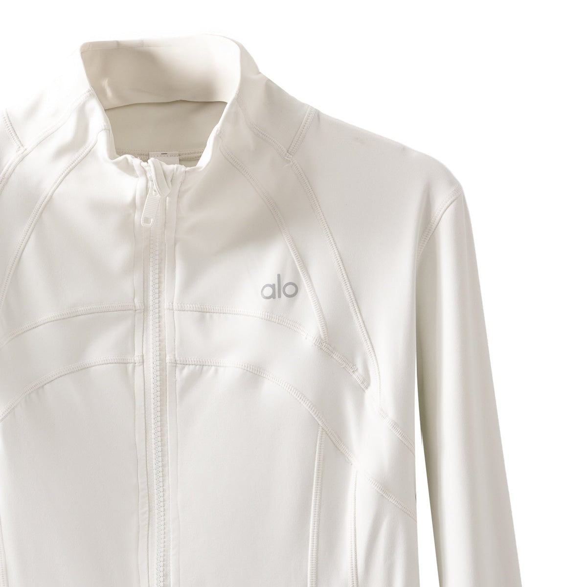 Alo Yoga Women’s Stand Collar Zip Up Jacket -WHT - White