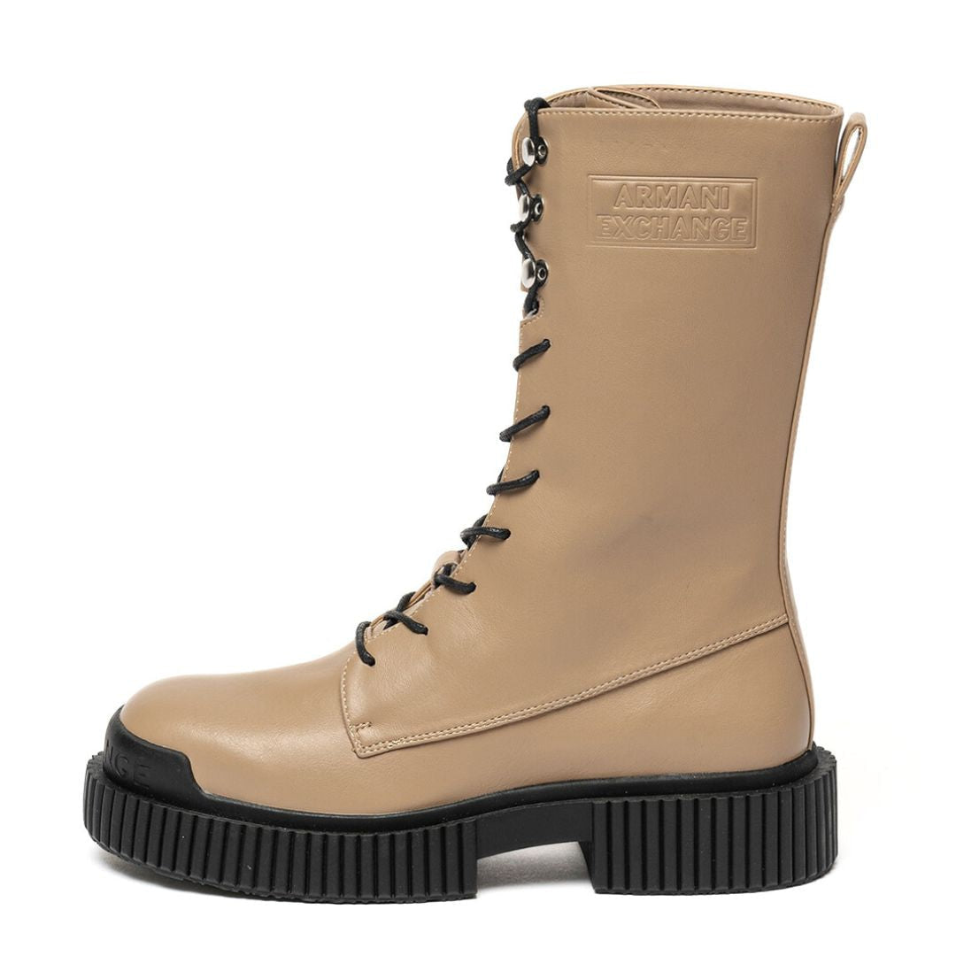 Armani Exchange Leather Lace-up Boots – - Main Image