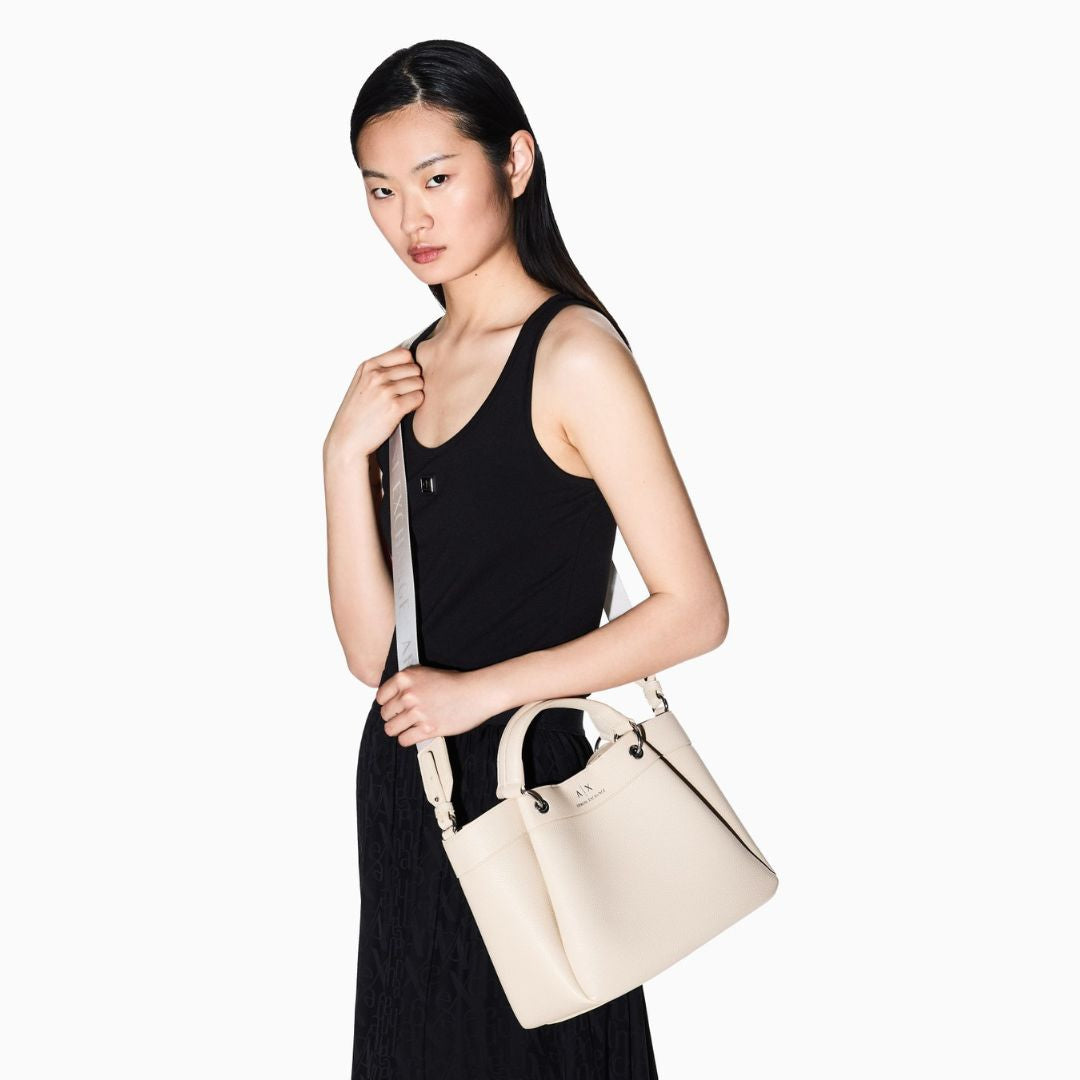 Armani Exchange Medium Top Handle Tote Bag Women - BEG - Beige