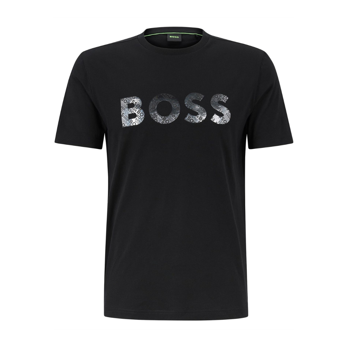 BOSS Cotton-Jersey T-Shirt with Foil-Print Logo - Black / S