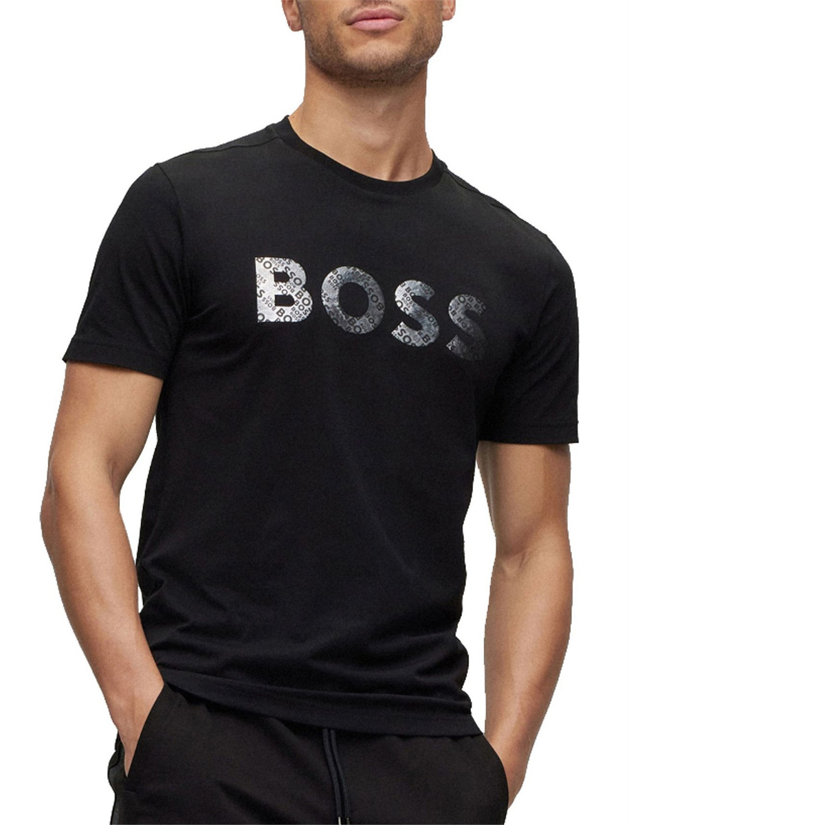 BOSS Cotton-Jersey T-Shirt with Foil-Print Logo