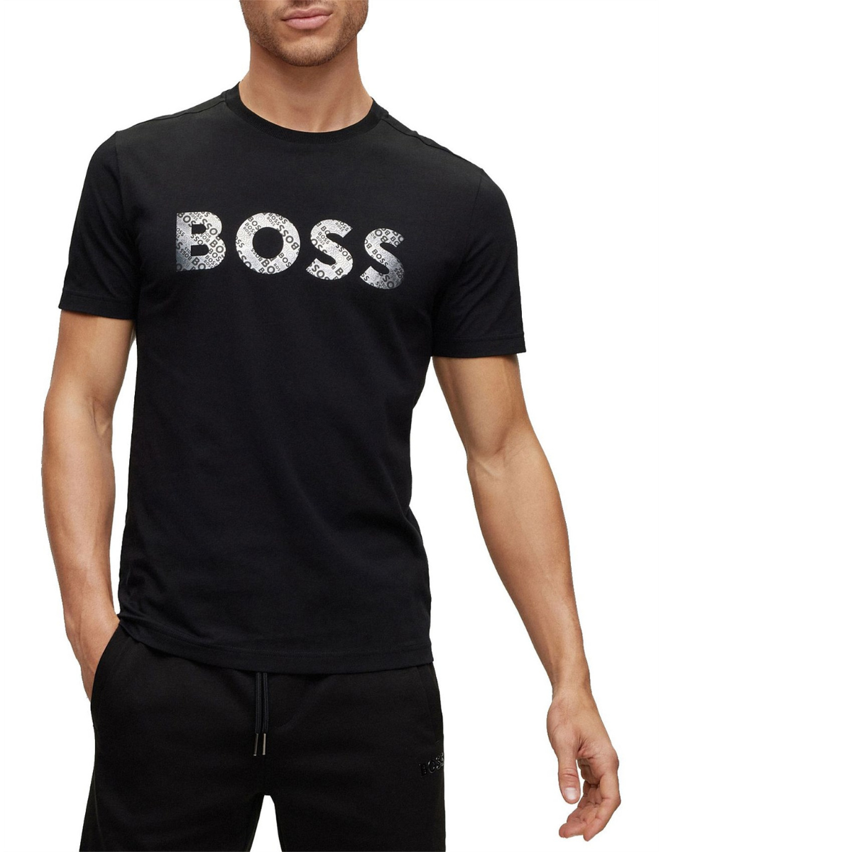BOSS Cotton-Jersey T-Shirt with Foil-Print Logo