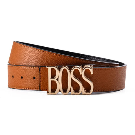 BOSS Logo Golf Belt Men - TANGLD - Tan / 115 CM - Accessories