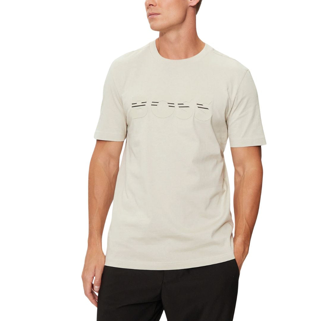 BOSS T-Shirt Cotton Jersey Men 50525208-OFFWHT - S / Off White