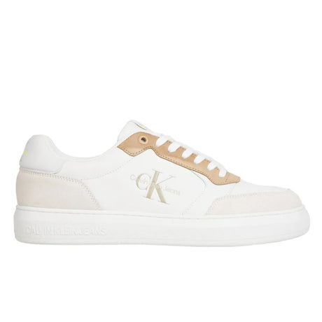 Calvin Klein Jeans Casual Cupsole Fluo Contrast Trainer YM0YM00605-WHTBEG - 42 / White/ Beige