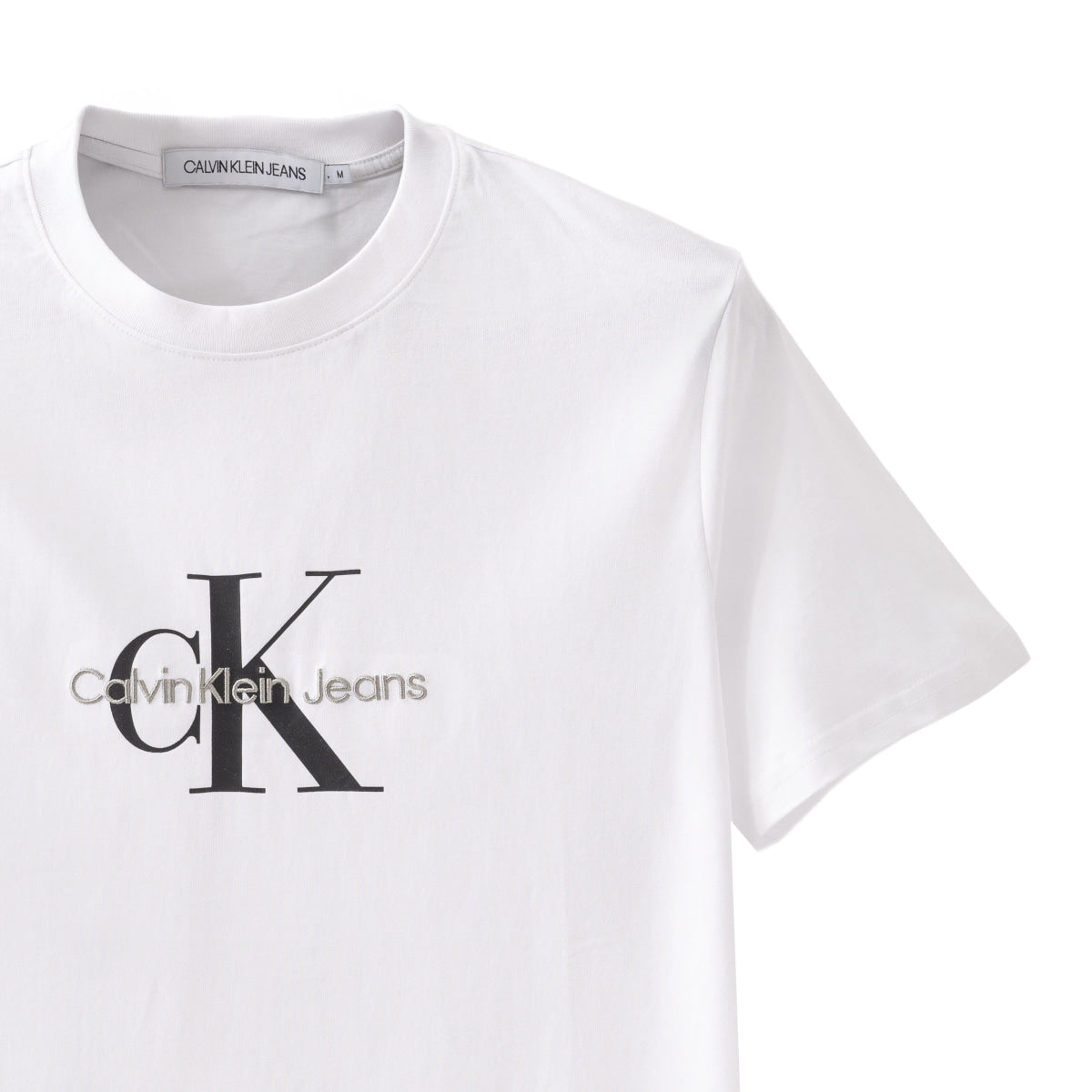 Calvin Klein Jeans CK Logo Print 4AFKS19 T-Shirt - WHT - Gray