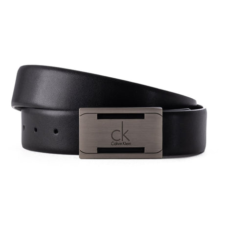Calvin Klein Leather Plaque Belt - BLK - B3 / 115 CM - Accessories
