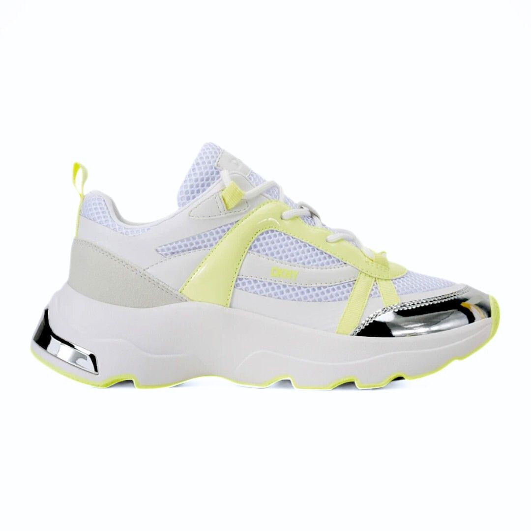 DKNY Juna Lace Up Sneaker Women - WHTYEL - 36 / White/ Yellow
