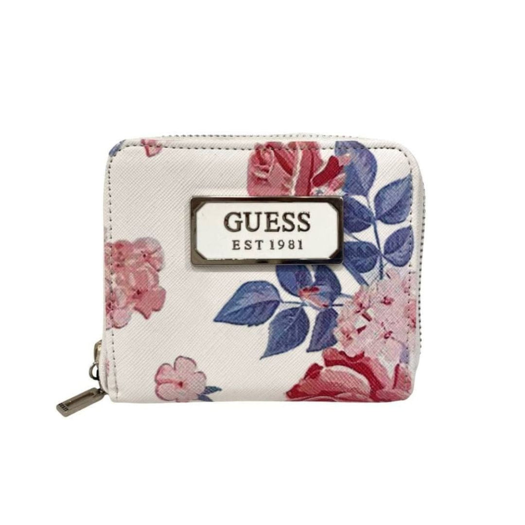 Guess Abree Faux-Saffiano Zip-Around Wallet - Floral