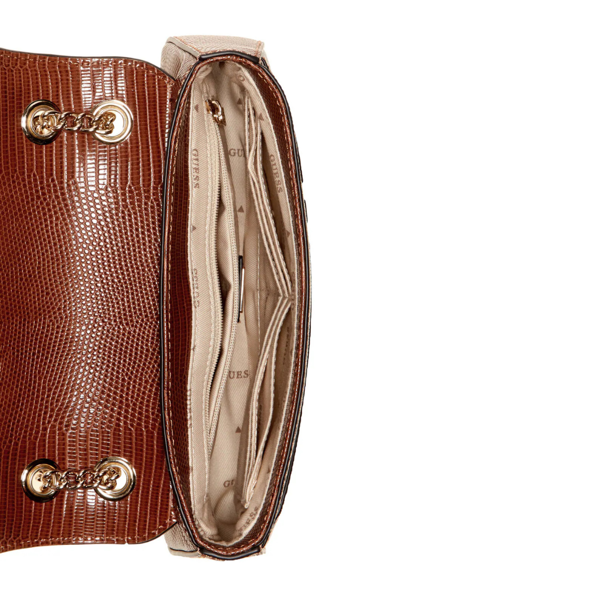 GUESS Arlena Logo Convertible Crossbody Flap Bag - BRN - Brown