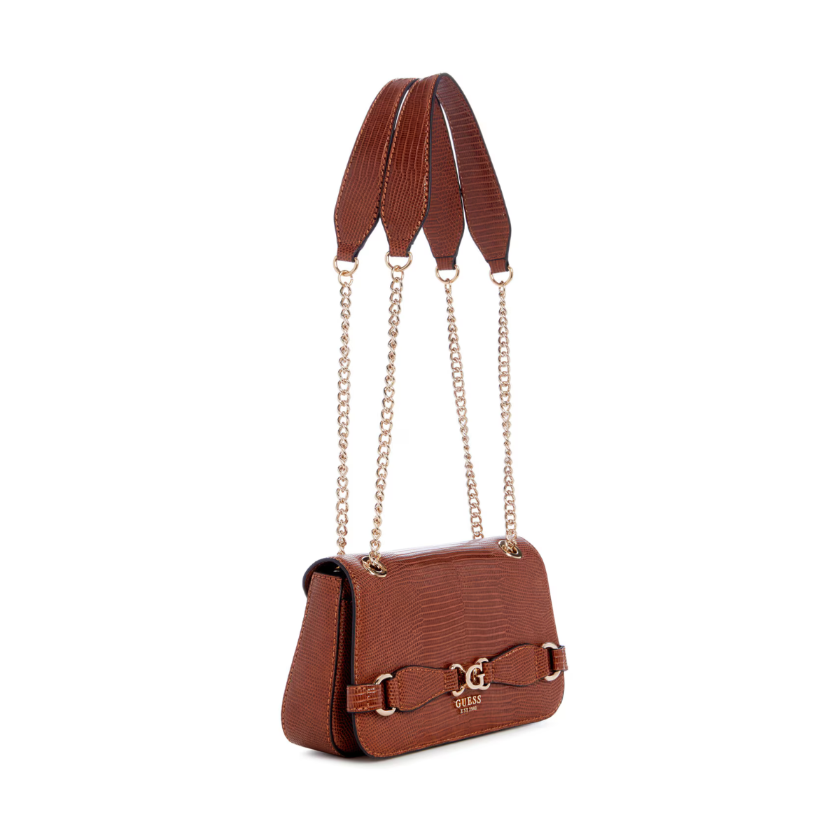 GUESS Arlena Logo Convertible Crossbody Flap Bag - BRN - Brown