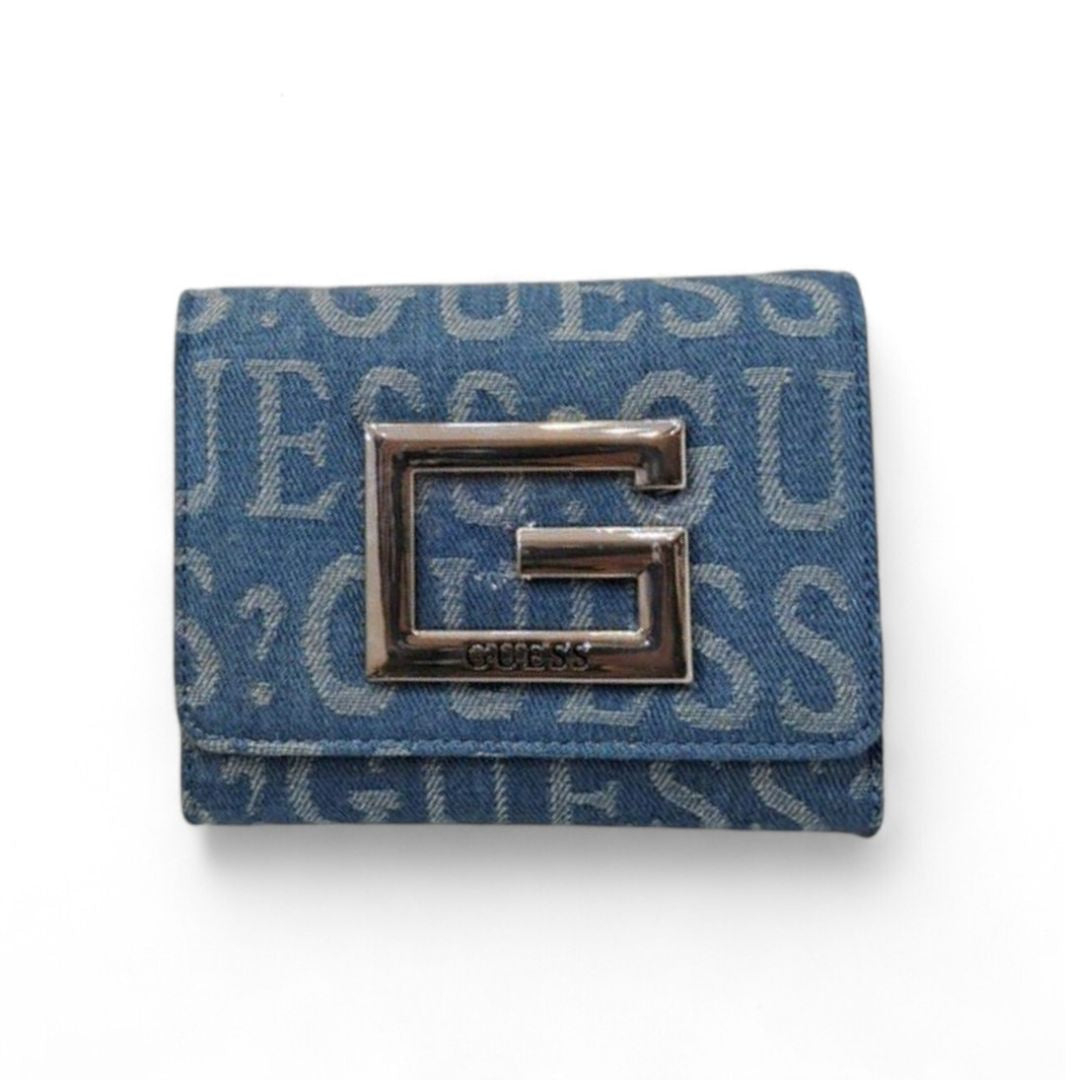 Guess Brightside Denim Zip-Around Wallet - Denim