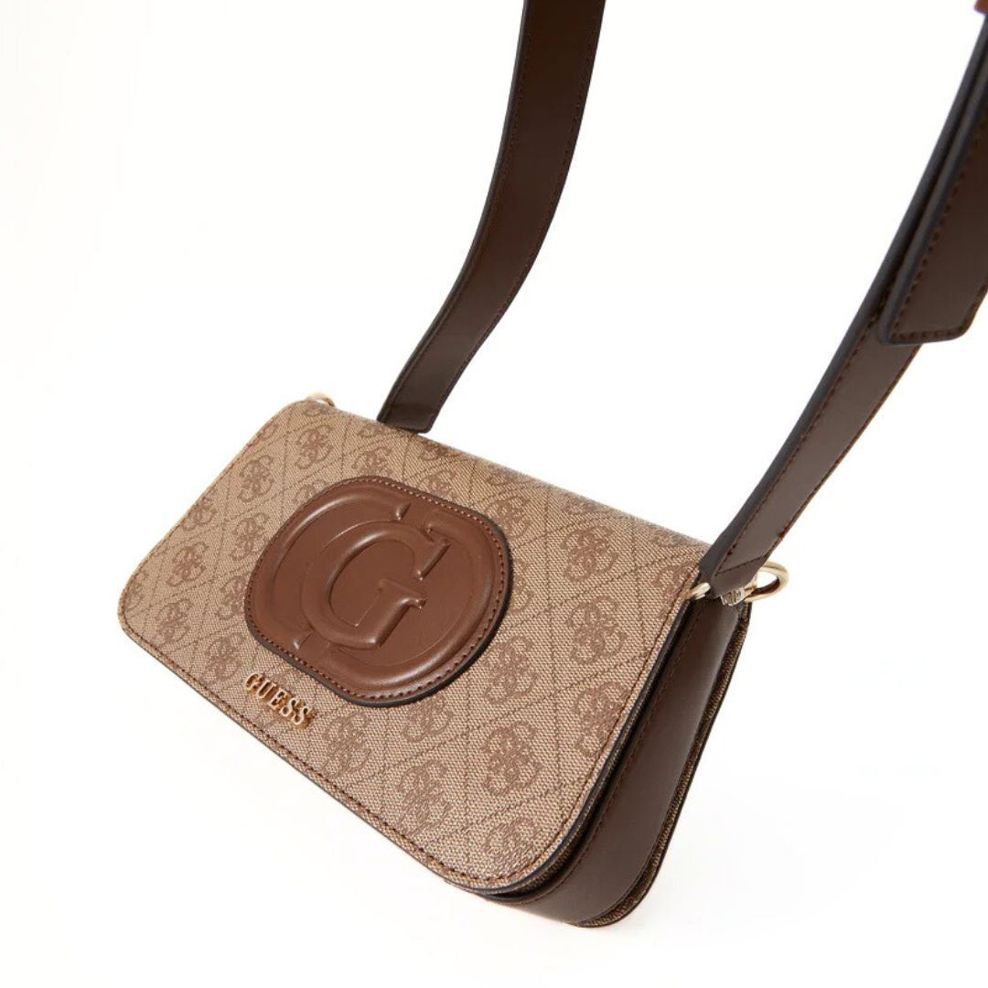GUESS Eco Mietta 4G Logo Mini Shoulder Bag - BEG - Beige