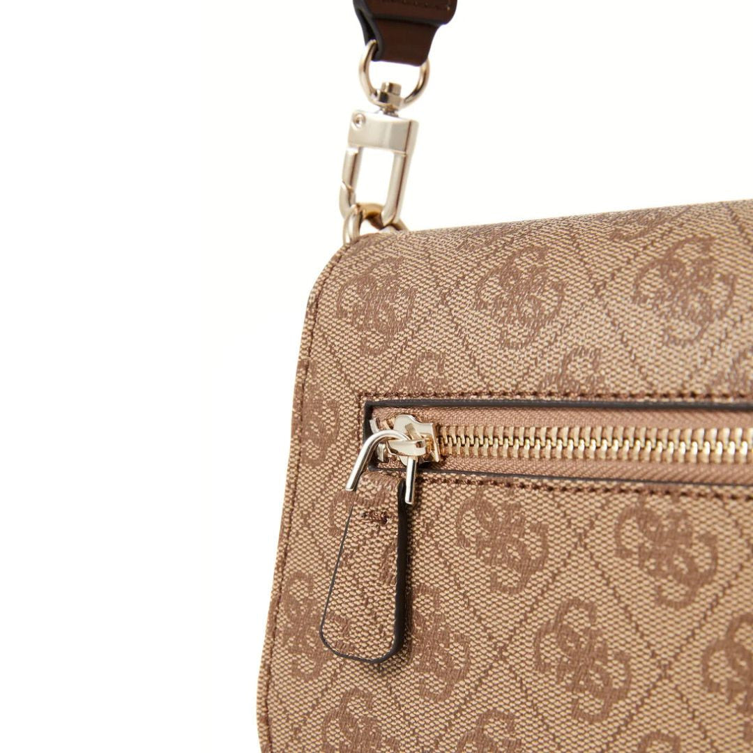 GUESS Eco Mietta 4G Logo Mini Shoulder Bag - BEG - Beige
