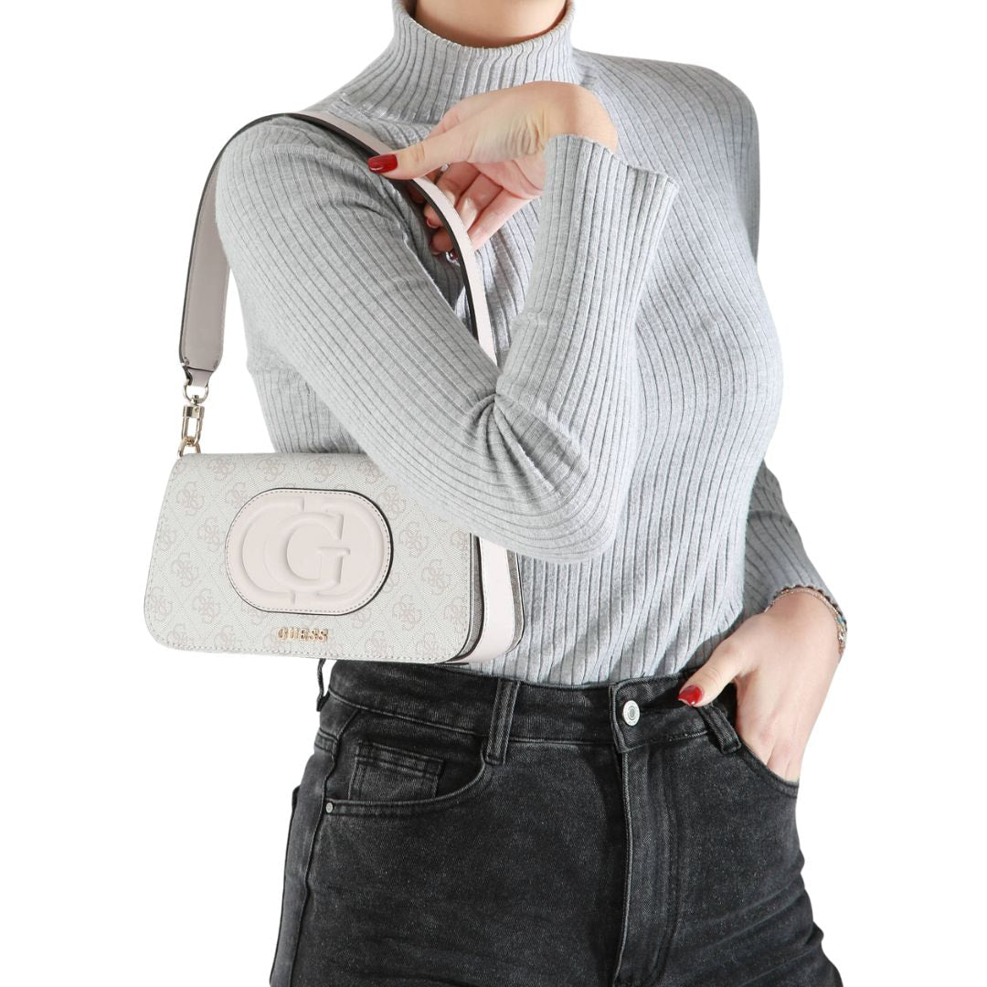 GUESS Eco Mietta 4G Logo Mini Shoulder Bag - DOV - White