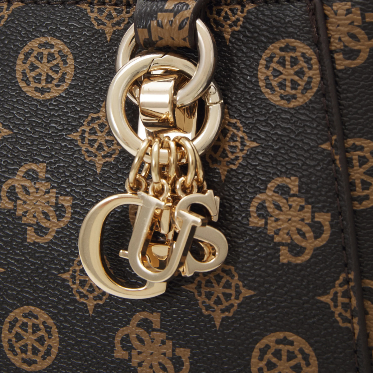 GUESS Evelune Girlfriend Satchel Bag - BRN - Brown