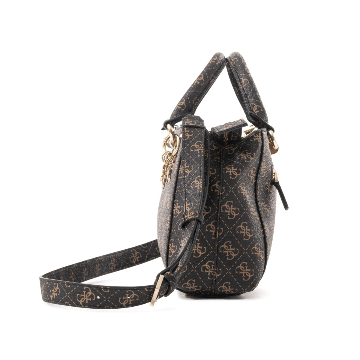 GUESS Evelune Girlfriend Satchel Bag (S) - BRN - Brown