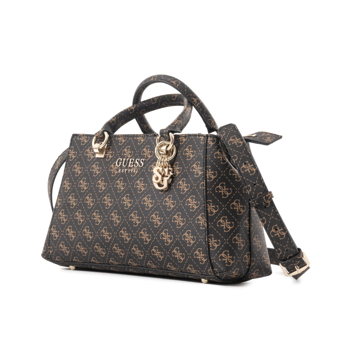 GUESS Evelune Girlfriend Satchel Bag (S) - BRN - Brown