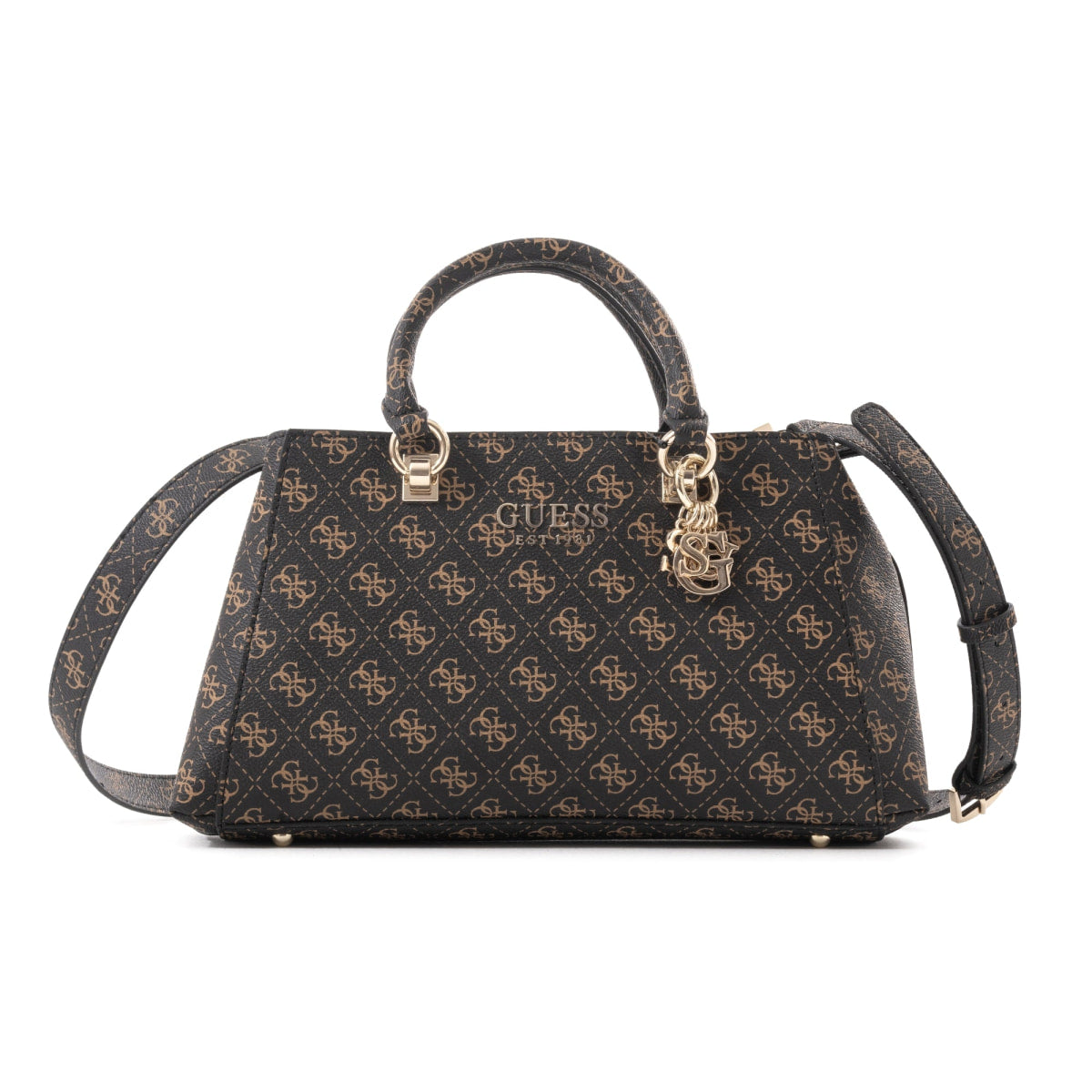 GUESS Evelune Girlfriend Satchel Bag (S) - BRN - Brown