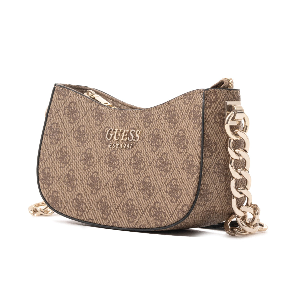GUESS Evelune Top Zip Shoulder Bag - BEG - Beige