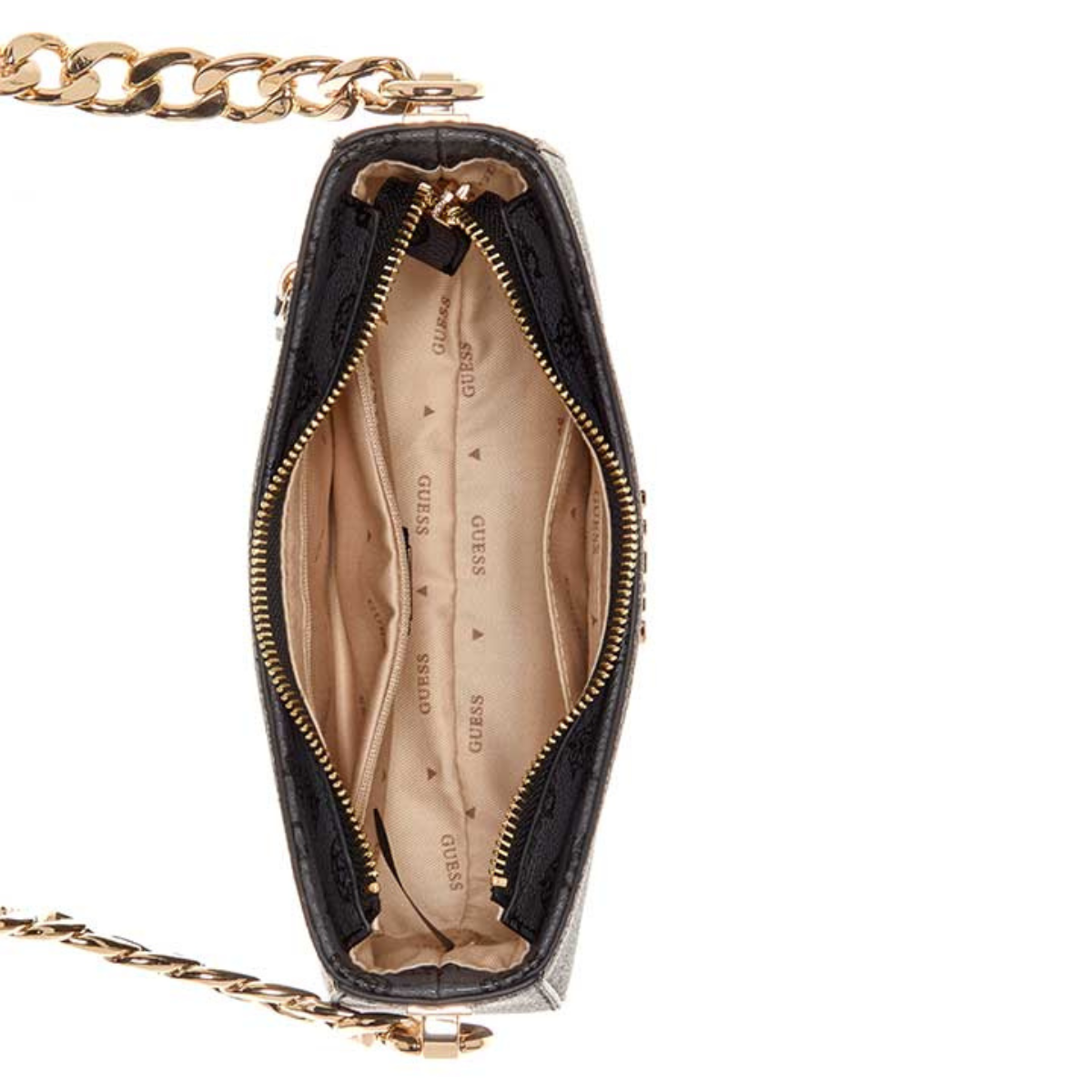 GUESS Evelune Top Zip Shoulder Bag - GRY - Gray