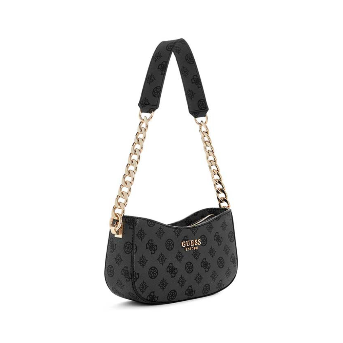 GUESS Evelune Top Zip Shoulder Bag - GRY - Gray