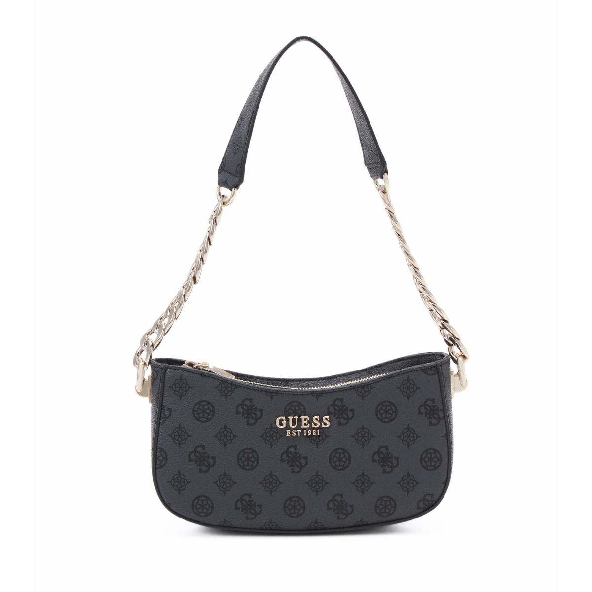 GUESS Evelune Top Zip Shoulder Bag - GRY - Gray