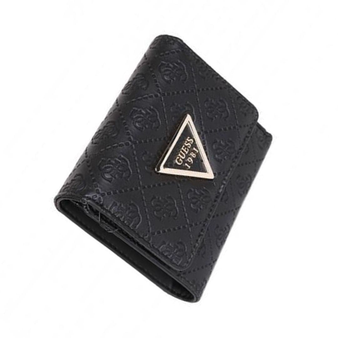 Guess Helaina Stamp Logo Trifold Wallet - Black