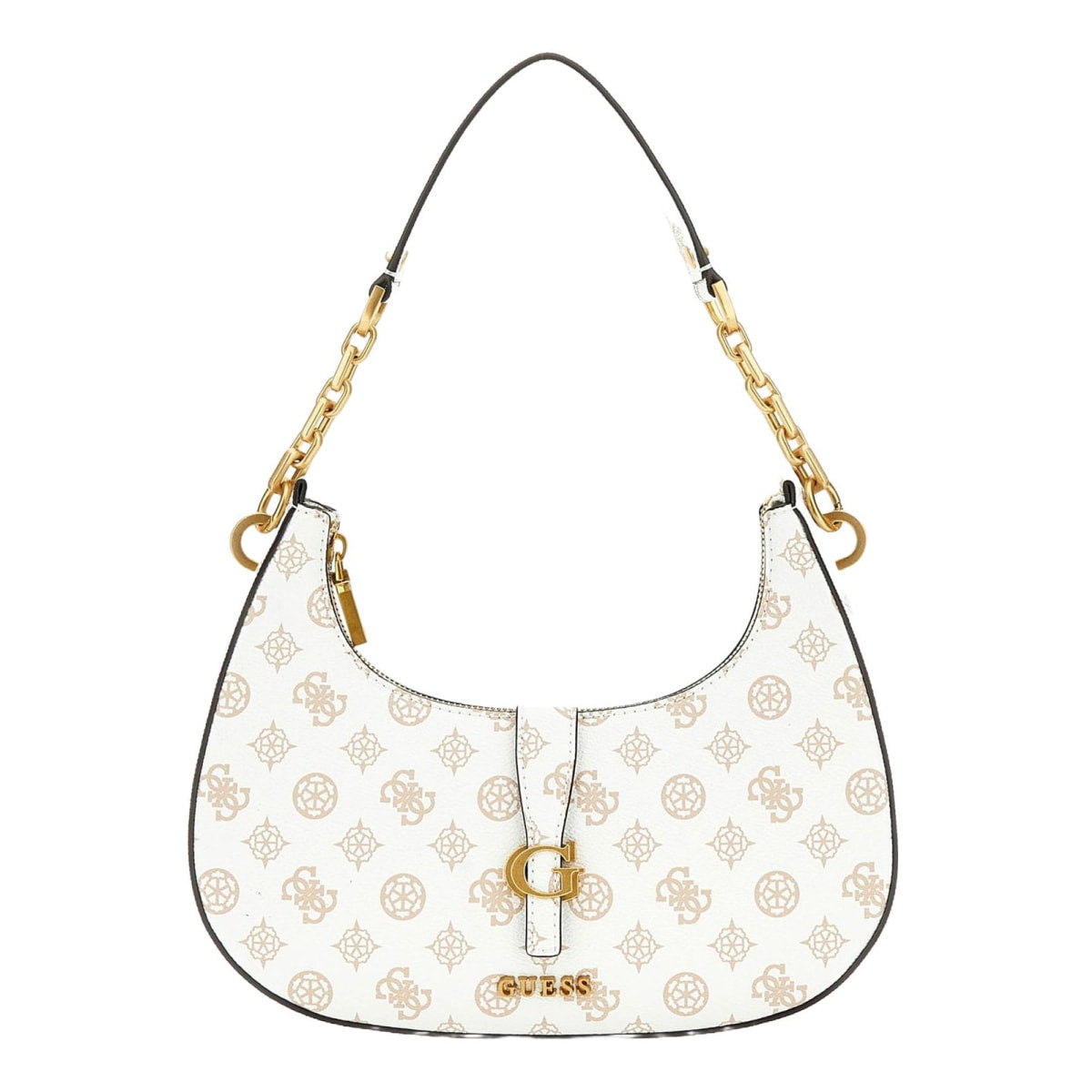 GUESS Kuba Top Zip Shoulder Bag - WHTBEG - White
