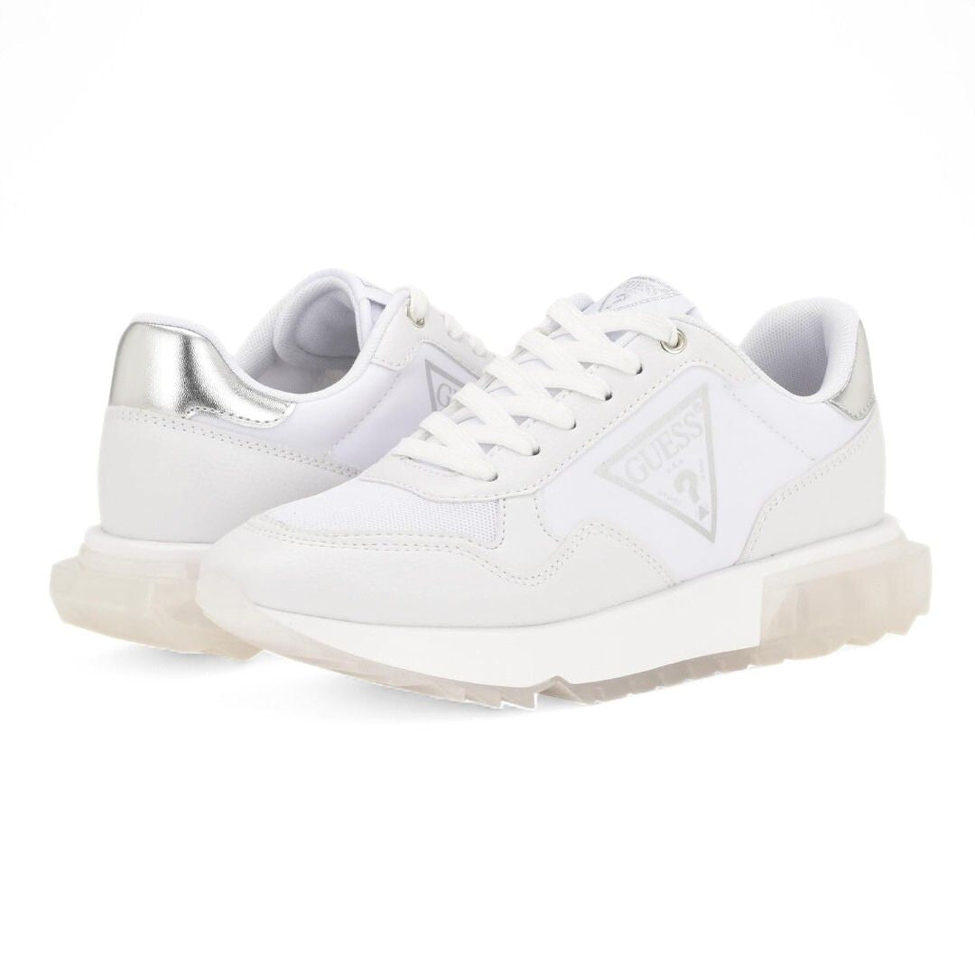 GUESS Melany Logo Sneakers Women - WHTSLV - White / 35.5 / M