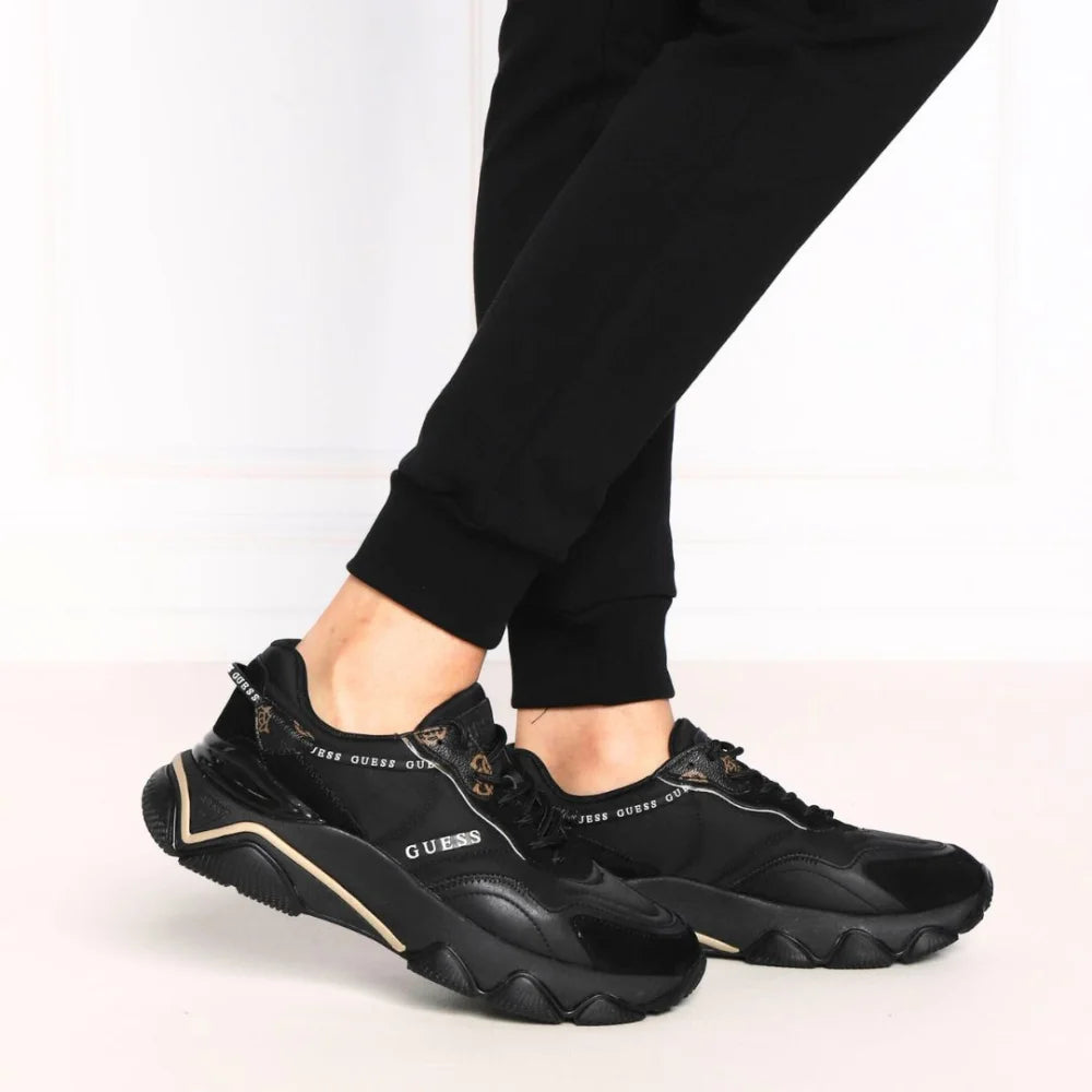 GUESS Micola Mixed Leather Sneakers Women - BLKBLK