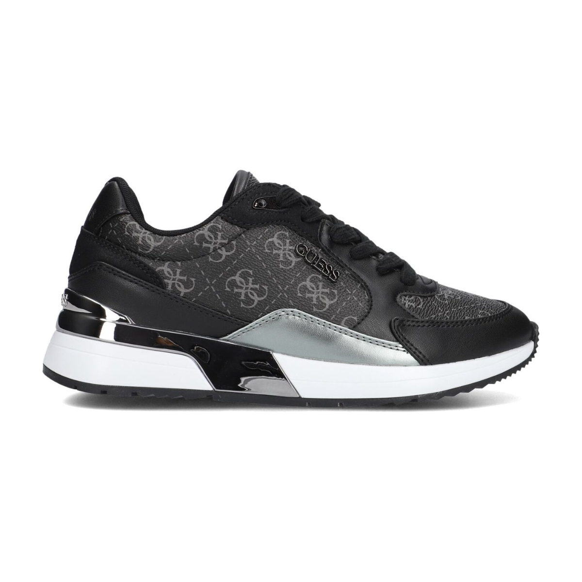 GUESS Moxea 4G Logo Sneakers - BLKSLV - Black / Silver / 37