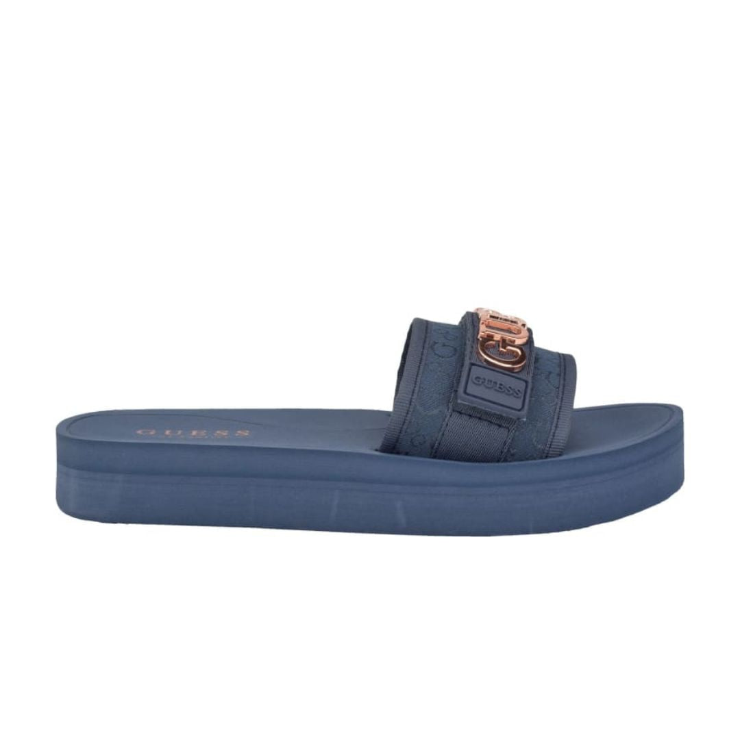 GUESS Peers Logo Slide Sandals - BLU
