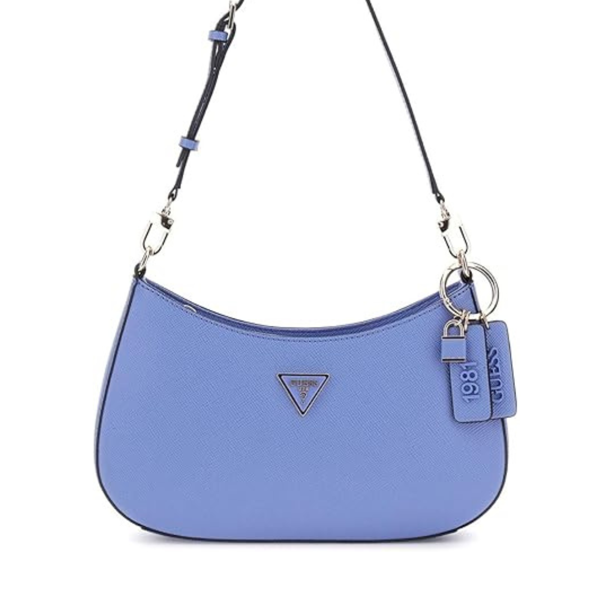 GUESS Womens Noelle Shoulder Top Zip Bag Handbag -BLU - Blue