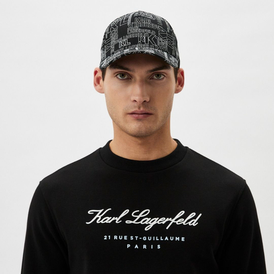 Karl Lagerfeld Paris Baseball Cap 805611-BLKWHT - Black