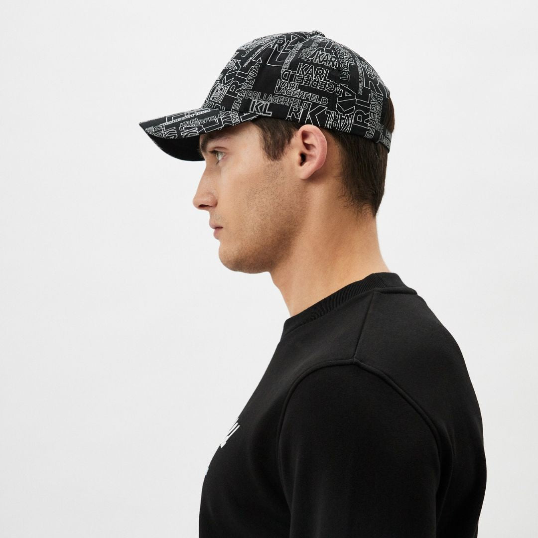 Karl Lagerfeld Paris Baseball Cap 805611-BLKWHT - Black