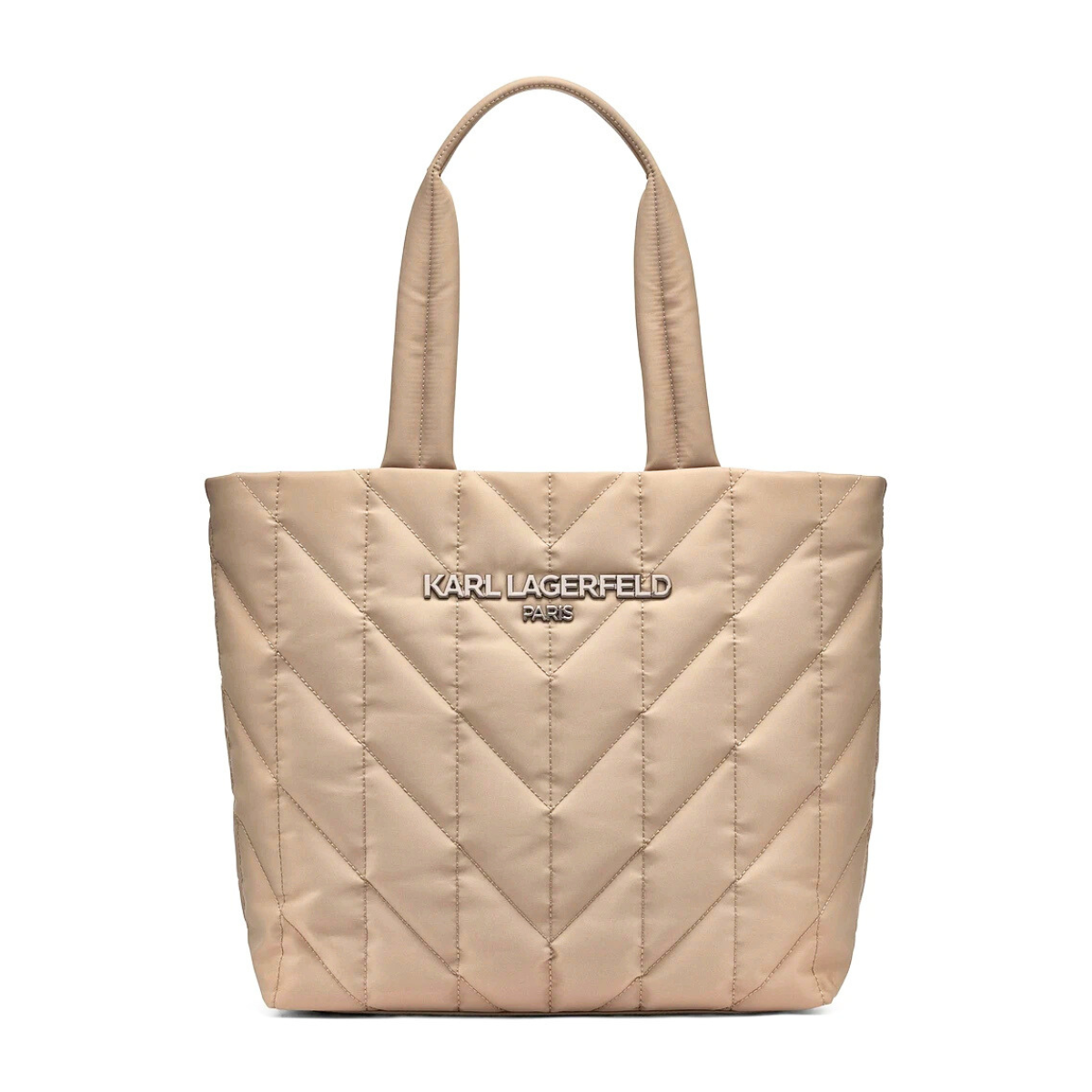 Karl Lagerfeld Paris Voyage Large Quilted Tote Handbag - BEG - Beige
