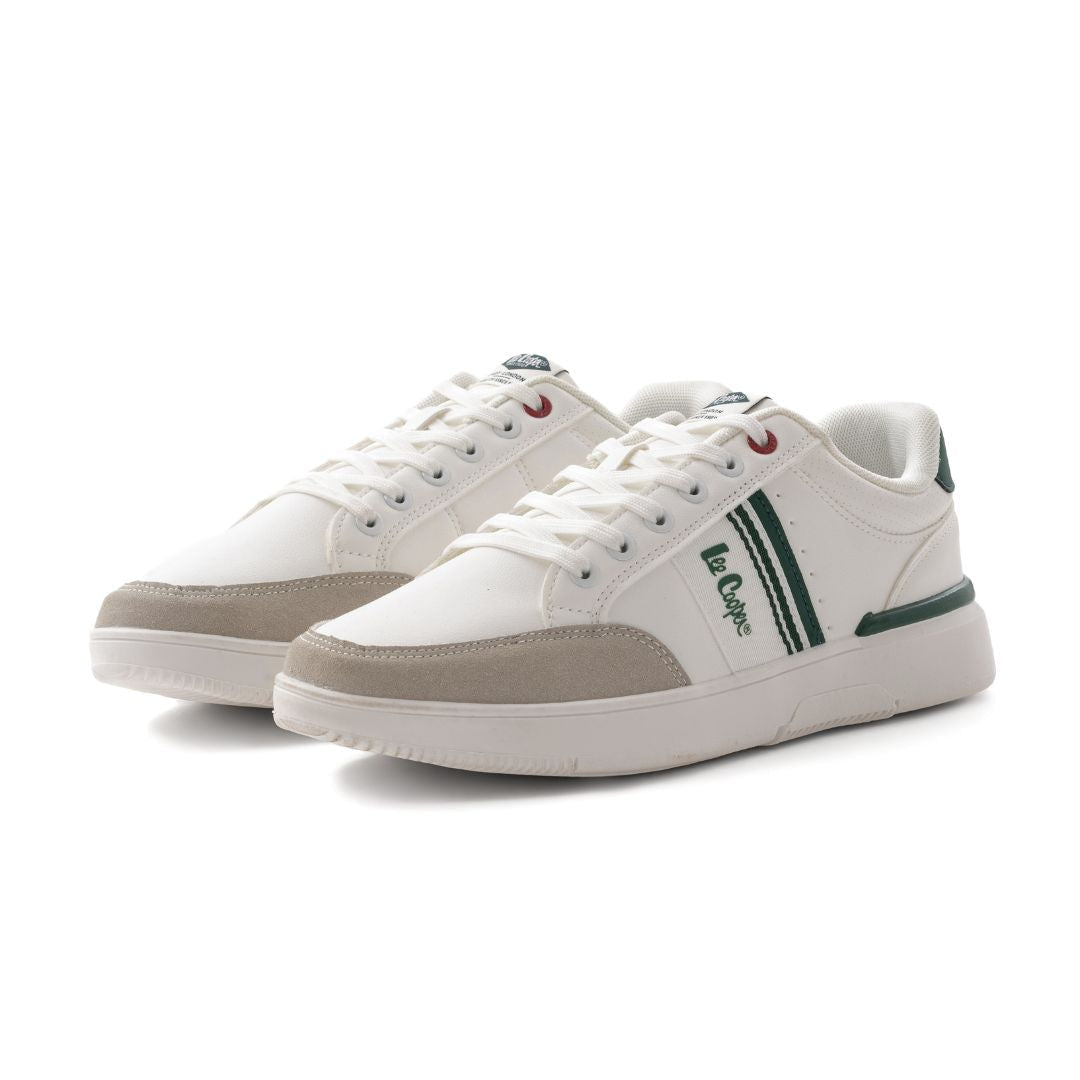 Lee Cooper Mens Lace Up Sneakers White Shoes – - Main Image