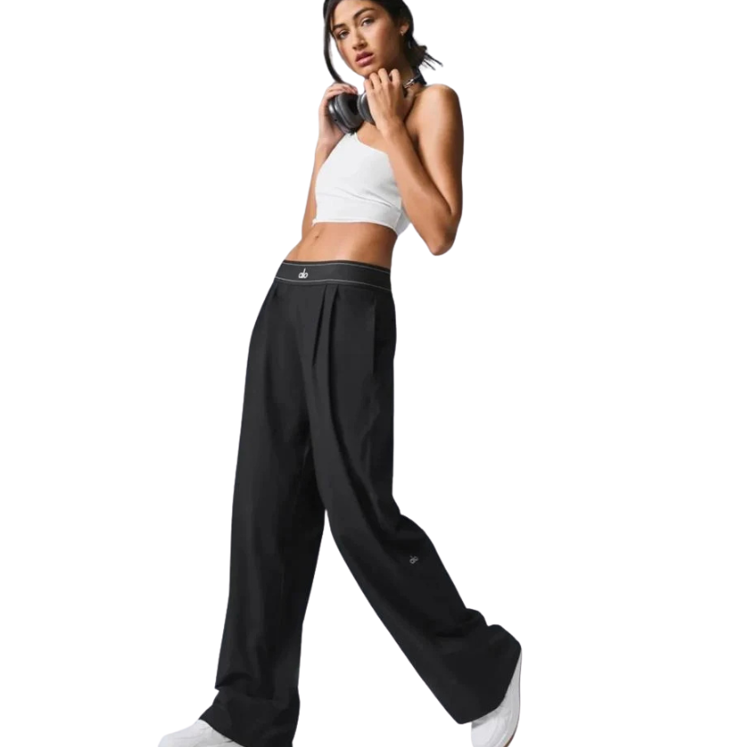 New AL Yoga Suit Up Trouser Quick-Dry Loose-Fit Wide-Leg Pants-NVY-BLK-GRY
