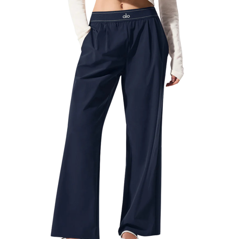 New AL Yoga Suit Up Trouser Quick-Dry Loose-Fit Wide-Leg Pants-NVY-BLK-GRY