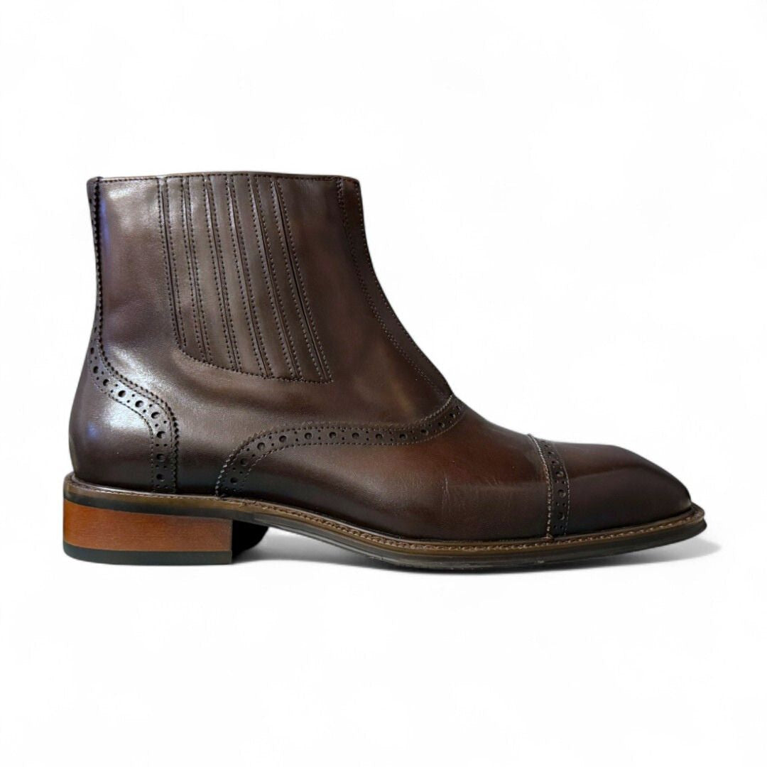 OURTHREE Rafi Leather Half Boot Men - BRN - Brown / 40