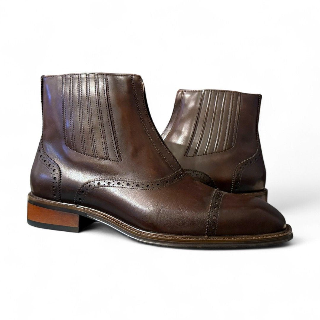 OURTHREE Rafi Leather Half Boot Men - BRN