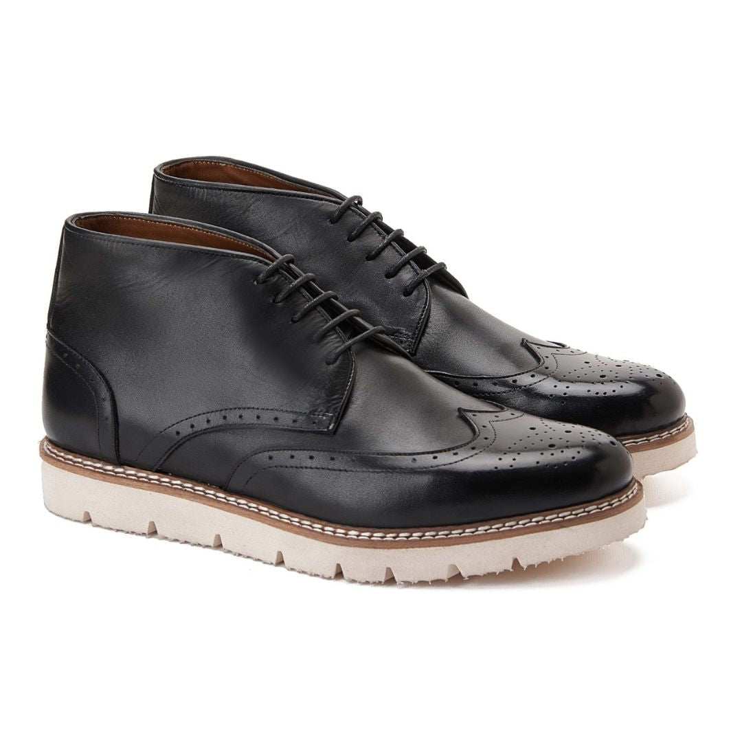 PATINA Causal Oxford Leather Boots Men 625-04-BLK - 40 / Black