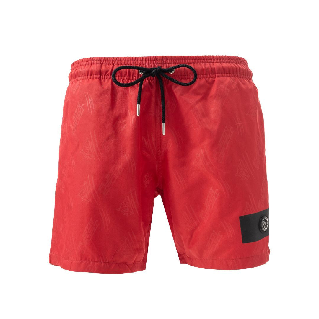 PLEIN SPORT Logo Print Drawstring Swim Shorts Men PS25026-RED - S / Red