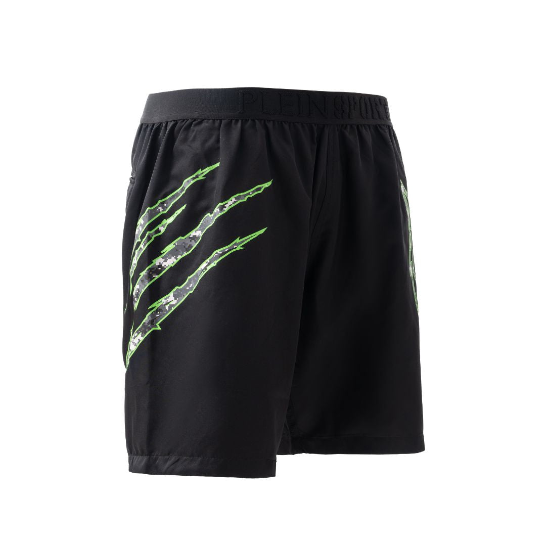 PLEIN SPORT Logo Print Drawstring Swim Shorts Men PS25028-BLK