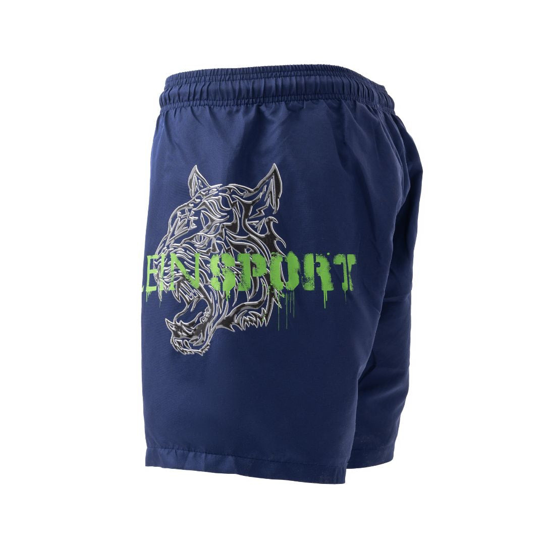 PLEIN SPORT Logo Print Drawstring Swim Shorts Men PS25030-BLU