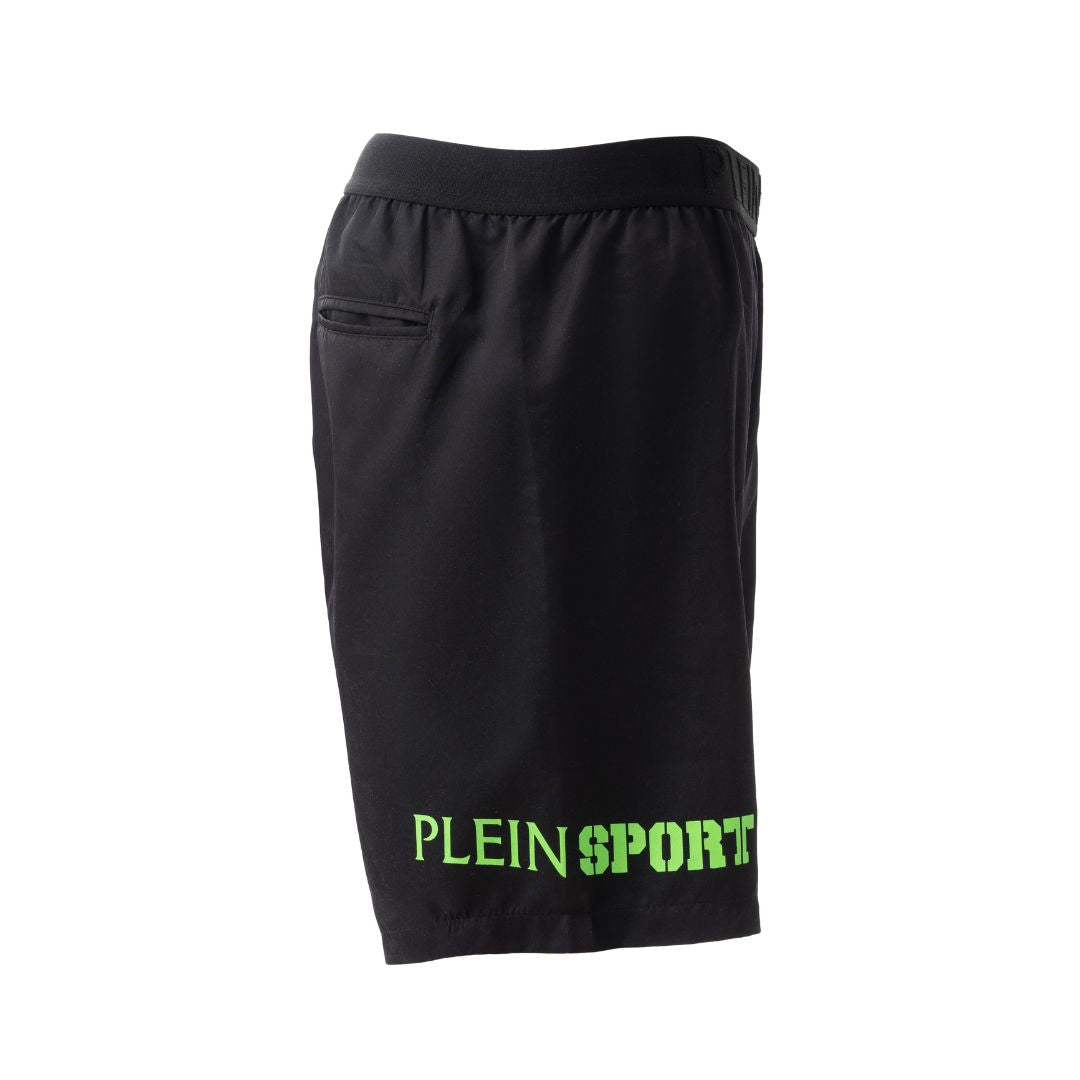PLEIN SPORT Logo Print Drawstring Swim Shorts Men PS25031-BLK